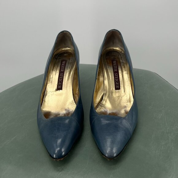 Walter Steiger Blue Pumps Vintage Made in Italy size 6B - Picture 2 of 7